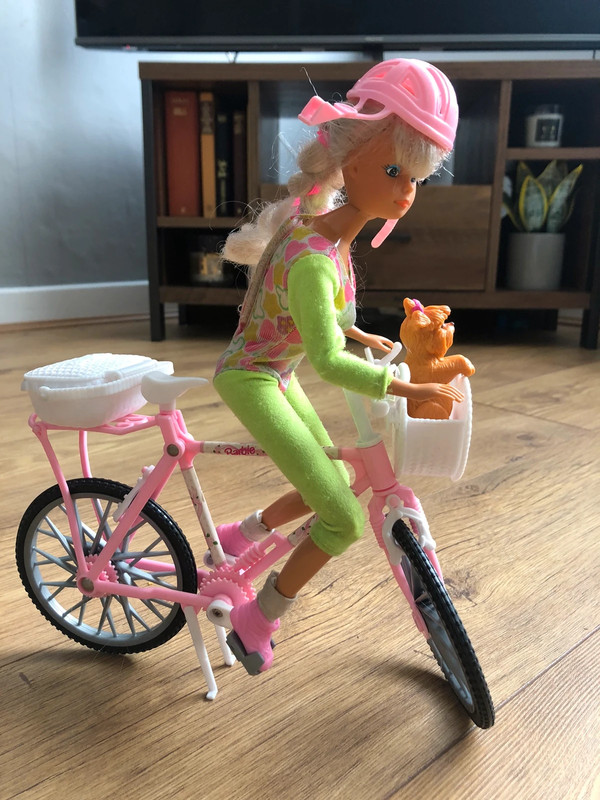 Vintage rare Barbie pink bike 1996 with accessories and jointed steffi love 1973 doll 1