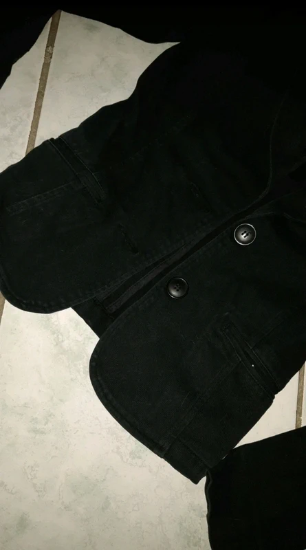 Veste noire cintrée en jean, ZARA taille S - photo numéro 6