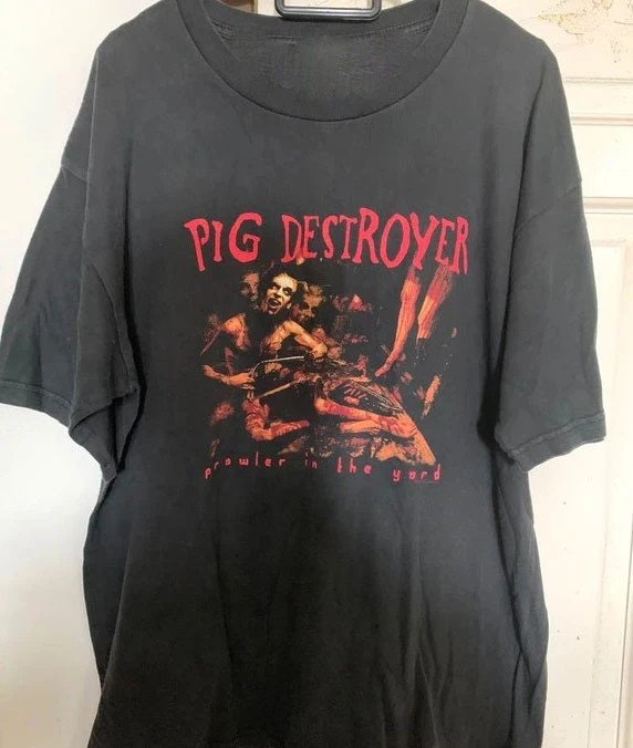 Vintage Black Pig Destroyer Band tee, Men's Fashion Size M