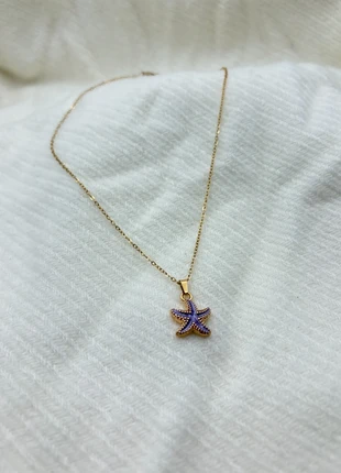Collier bohème or ajustable en acier inoxydable à pendentif étoile de mer violette - boheme, marque: Boheme, état: Très bon état, 10,00 €, 11,20 € Protection acheteurs (Pro) incluse