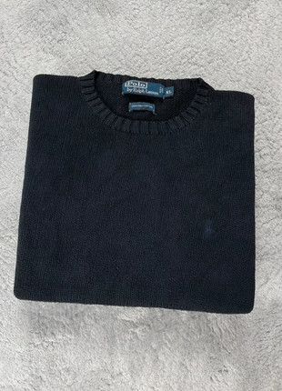 Pull col rond noir épais Ralph Lauren coton maille logo brodé classique - Taille XL, marque: Ralph Lauren, état: Satisfaisant, taille: XL, 10,00 €, 11,20 € Protection acheteurs (Pro) incluse