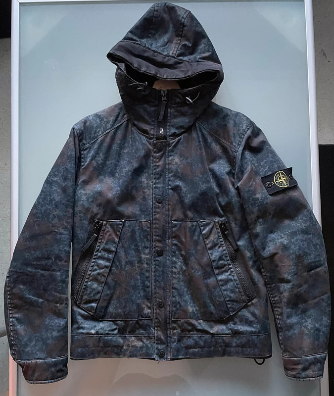 Stone island raso gommato sale camo jacket