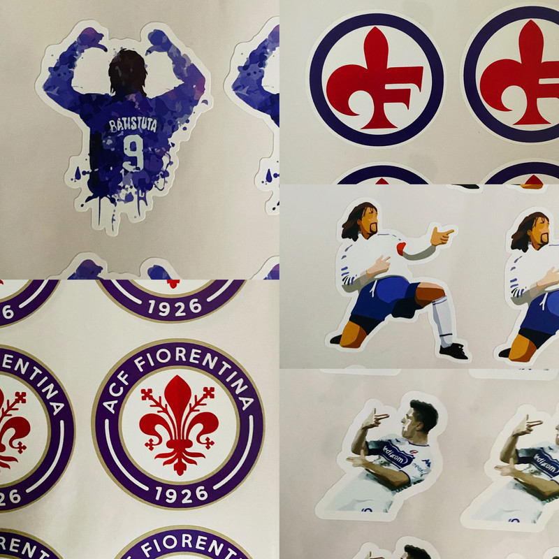 80 Adesivi pvc sticker ACF Fiorentina firenze 1926 waterproof 5 disegni  diversi