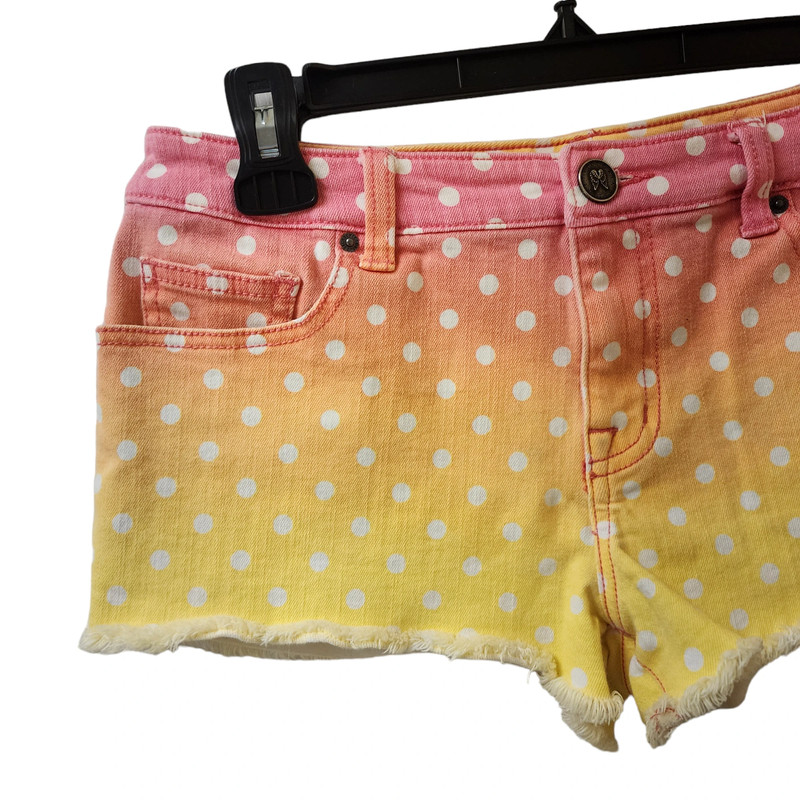 Victoria's Secret Pink Orange Yellow Ombre Polka Dot Jean Shorts Size 4 Low Rise 2