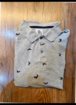 Polo gris imprimé oiseaux - 9th Avenue, marque: 9th Avenue, état: Très bon état, taille: L, 2,00 €, 2,80 € Protection acheteurs (Pro) incluse