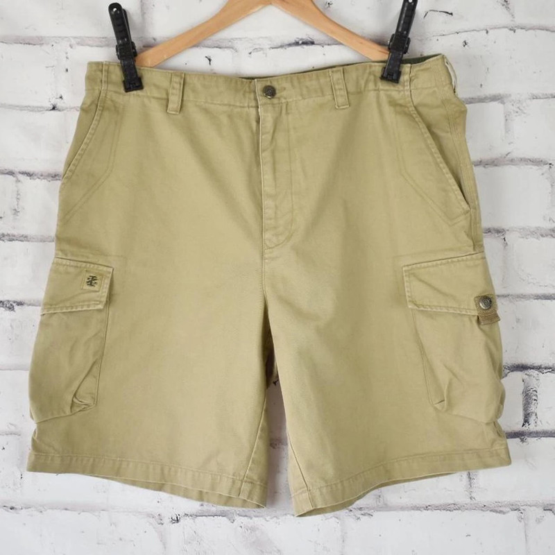 Baggy Cotton Twill Cargo Shorts 1