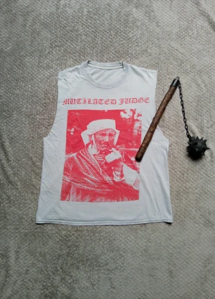 2 side print Mutilated Judge shirt grindcore cut-out sleeves Small size, marca: Metal, estado: Bom, tamanho: S, €14.75, €16.19 inclui Proteção do Comprador
