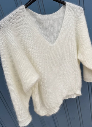 Pull doux mohair blanc cassé M/L haut femme, marque: an mohair, état: Très bon état, taille: L / 40 / 12, 24,00 €, 25,90 € Protection acheteurs (Pro) incluse