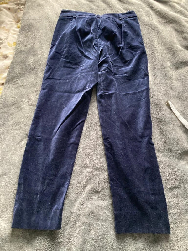 Marks and Spencer M&S Mia navy blue velvet slim trouser
