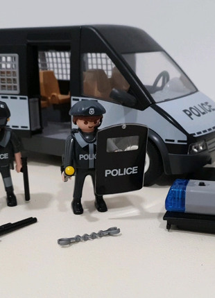 Fourgon de police avec sirène et gyrophare - Playmobil Policier 6043