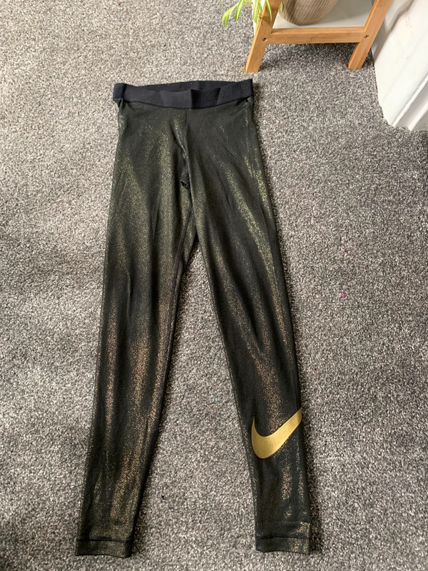 NIKE Pro Dri Fit Metallic Glitter Leggings New