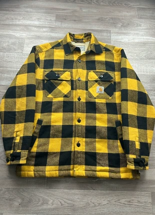Manteau Chemise à carreaux Carhartt rembouré polaire noir et jaune en polyester taille S, merk: Carhartt, staat: Heel goed, maat: S, € 69,00, € 73,15 inclusief Kopersbescherming