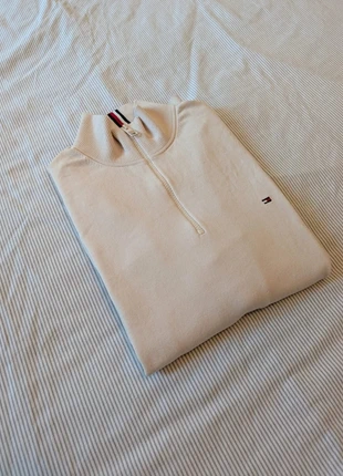 Half zip 1/4 zip col camionneur Tommy Hilfiger | Taille XL | Crème, marque: Tommy Hilfiger, état: Très bon état, taille: XL, 35,00 €, 37,45 € Protection acheteurs incluse