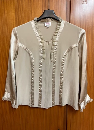 Camicia color crema in seta e pizzo Cherie, marque: Chérie, état: Très bon état, taille: M / 38 / 10, 18,00 €, 19,60 € Protection acheteurs incluse