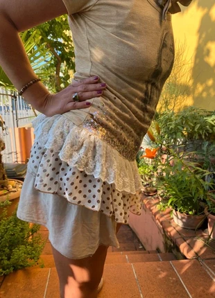 Fairycore beaded shiny top screen print lace details Y2k, marke: COQUETTE, zustand: Sehr gut, größe: M / 38 / 10, 2,00 €, 2,80 € inklusive Vinted-Käuferschutz