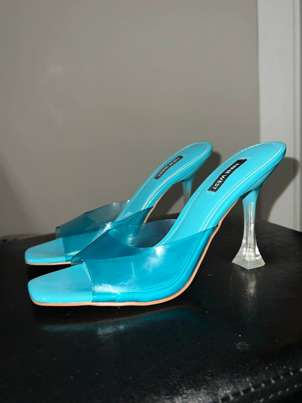 Nine West Zooza Transparent Heeled Mule 9M blue 4