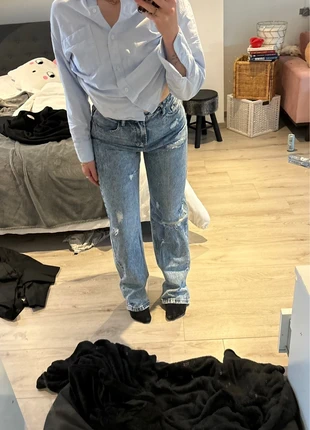 ribbed straight leg jeans, merk: onbekend, staat: Heel goed, maat: M / 38 / 10, € 15,00, € 16,45 inclusief Kopersbescherming