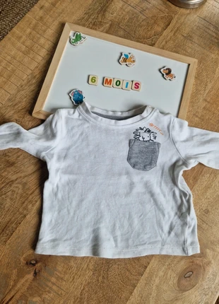 Tee-shirt manches longues, merk: Lupilu, staat: Goed, maat: 6-9 maanden / 68 cm, € 1,00, € 1,75 inclusief Kopersbescherming