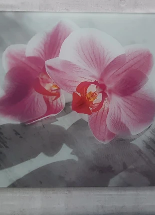 Decoration plaque en verre orchidée rose, marque: Eurographics, état: Très bon état, 5,00 €, 5,95 € Protection acheteurs incluse