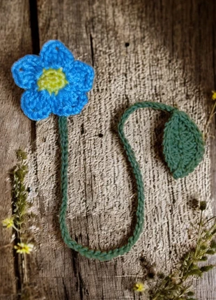 Marque Page Fleur à 5 pétales, t2, Turquoise, merk: Fait Main, staat: Nieuw zonder prijskaartje, € 3,00, € 3,85 inclusief Kopersbescherming