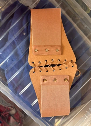 Rose Pink Faux Leather Corset-Style Belt Box D, brand: NO LABEL, condition: Very good, size: Adjustable, £1.99, £2.79 includes Buyer Protection