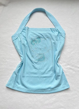 Cute Y2K hello kitty rhinestone halter neck top, brand: Hello Kitty, condition: Very good, size: S / 8, £16.00, £17.50 includes Buyer Protection