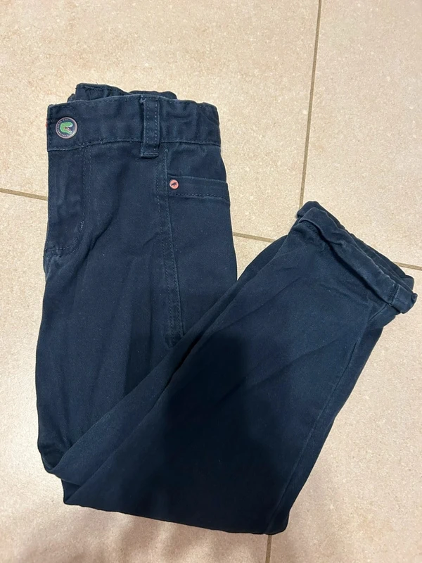Pantalon en coton bleu marine garçon bouton dinosaure Sergent Major taille 4 ans