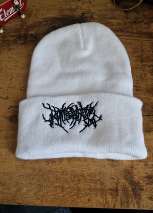 White and black gothic gym beanie hat, brand: Unbranded, condition: New with tags, size: M, £5.99, £6.99 includes Buyer Protection