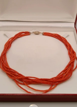 Collana di corallo rosso mediterraneo multifilo, marque: ORO, état: Très bon état, 120,00 €, 126,70 € Protection acheteurs incluse