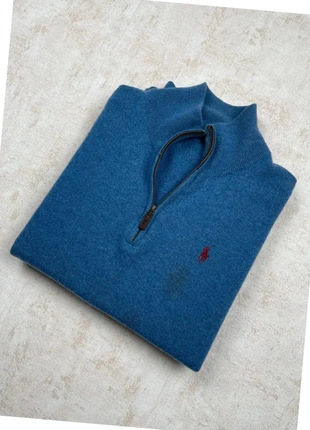 Pull quart zip / Quarter Zip / Ralph Lauren Bleu L Homme - Logo Rouge - 100% coton, marca: Ralph Lauren, estado: Muito bom, tamanho: L, €23.00, €24.85 inclui Proteção do Comprador Pro