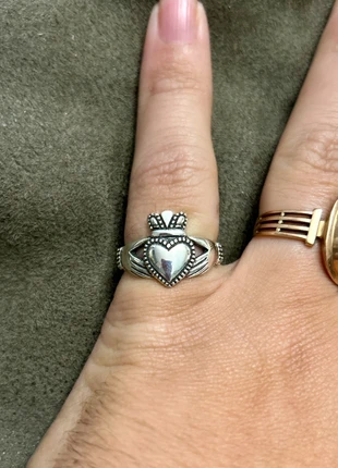Bague irlandaise Claddagh en argent massif, marque: Argent, état: Très bon état, taille: 18,1 mm, 35,95 €, 38,45 € Protection acheteurs (Pro) incluse