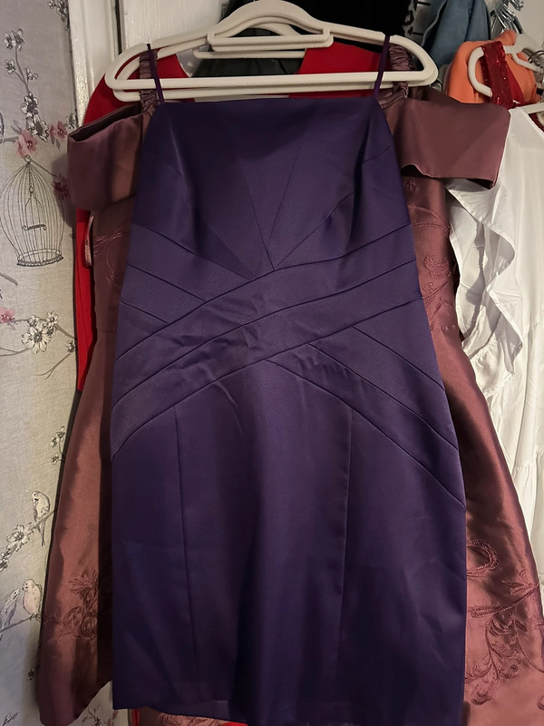 Purple strapless dress