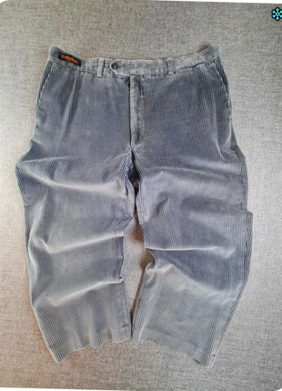 Pantalon En Velours Côtelé à pinces Overzise Corduroy gris coupe large decontracte taille 48 - 476, brand: Vintage Dressing, condizioni: Ottime, taglia: IT 48 | W38, €14.00, €15.40 include la Protezione acquisti