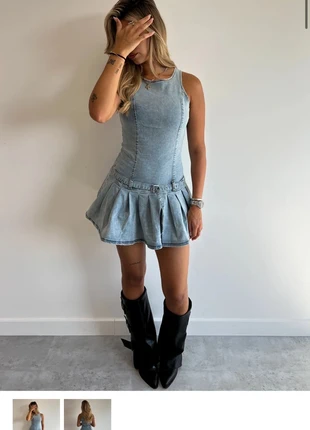 Denim jurkje, marca: femme fatale fashion, estado: Nuevo con etiquetas, tamaño: M / 38 / 10, 53,00 €, 56,35 € Protección al comprador incluida