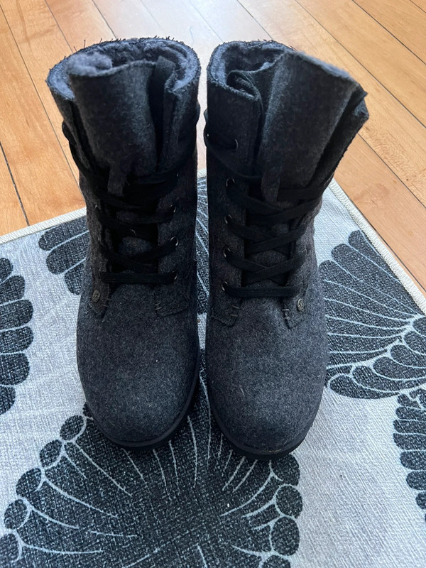 Winter Fleece-lined Charcoal Grey Heather/Felted Wedge Boots 2