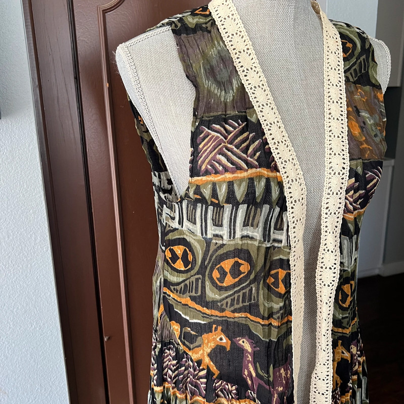 Urban Renewal Vintage Anthropological Print Duster Vest 3