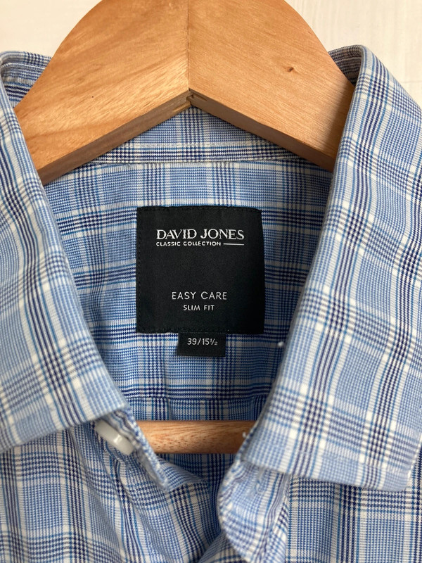 Men’s checked button-down blue shirt 2