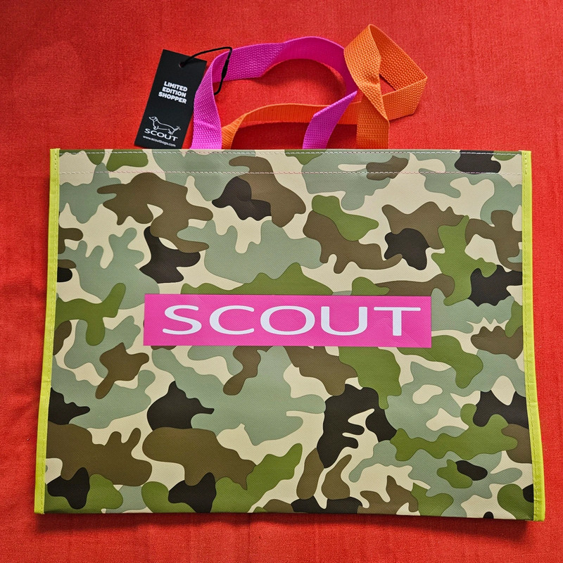 Scout Camo Print Reusable Shopper Tote Bag - NWT 3