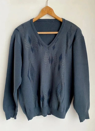 Pull 80s col V bleu gris M / 38 laine mérinos mélangée, marca: Vintage, estado: Muito bom, tamanho: M / 38 / 10, €9.00, €10.15 inclui Proteção do Comprador Pro