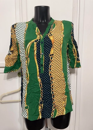 camicia fantasia catene e pois in cotone elasticizzato taglia l, marke: Vintage Dressing, zustand: Sehr gut, größe: L / 40 / 12, 10,00 €, 11,20 € inklusive Vinted-Käuferschutz