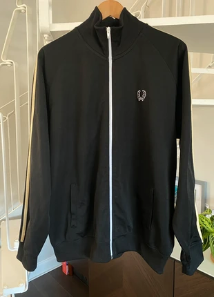 Fred Perry Vintage Track Jacket - Black with Cream Stripes - Men’s XL 🔳, brand: Fred Perry, condition: Very good, size: XL, £20.00, £21.70 includes Buyer Protection