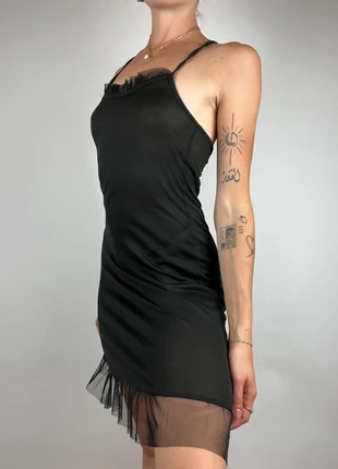 robe mesh y2k noir transaprent a volnt vintage babydoll dress 90s, brand: Vintage Dressing, condition: Very good, size: S / 36 / 8, €16.00, €17.50 includes Buyer Protection
