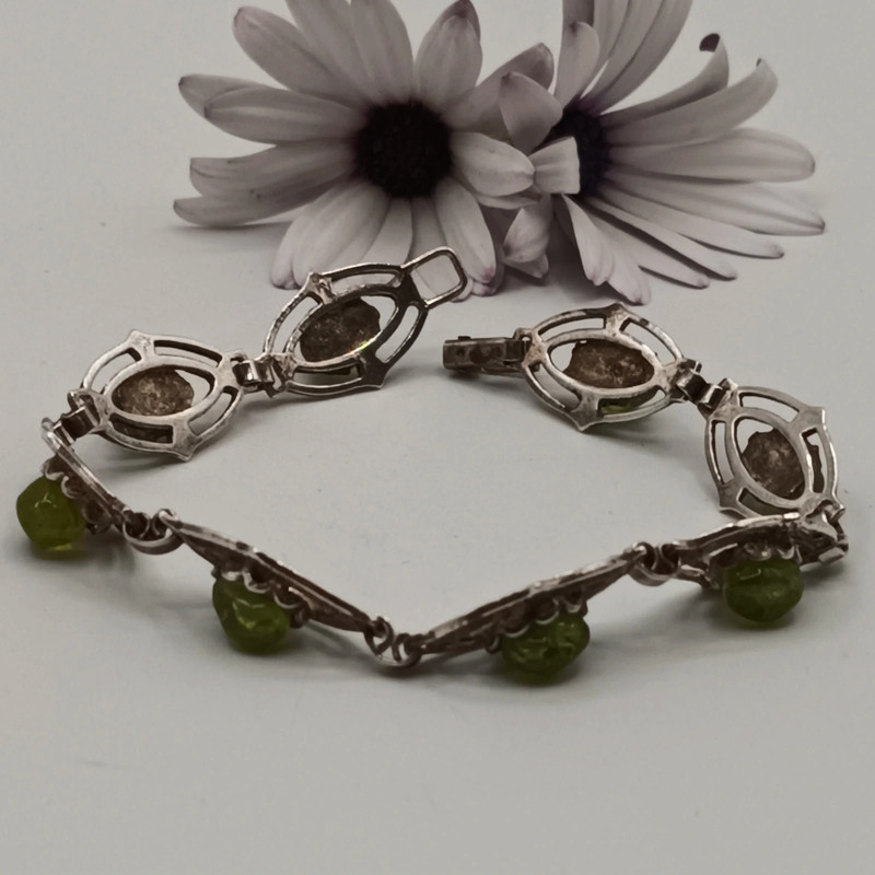 Pulsera de plata 925 y olivina 2