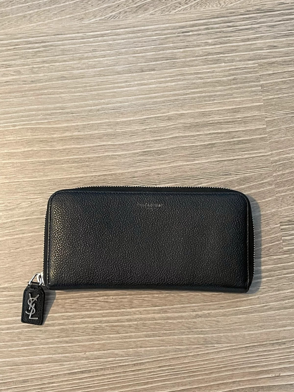 Yves Saint Laurent Tan Leather Zip Around Wallet Yves Saint