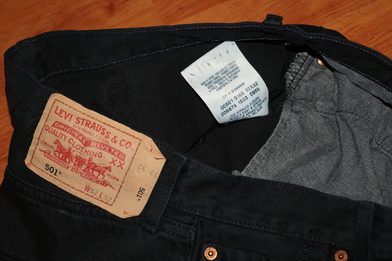 Jeans LEVIS 501 Straight W31 L32 (FR t41) noir brut 1803 5