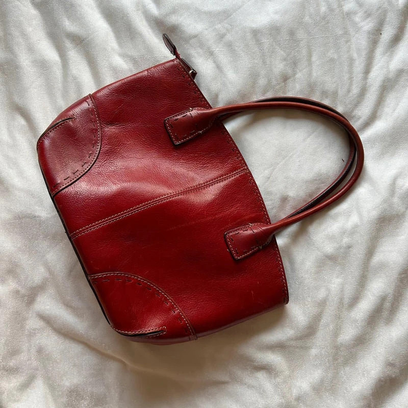 Y2K vintage red leather mini bag 5