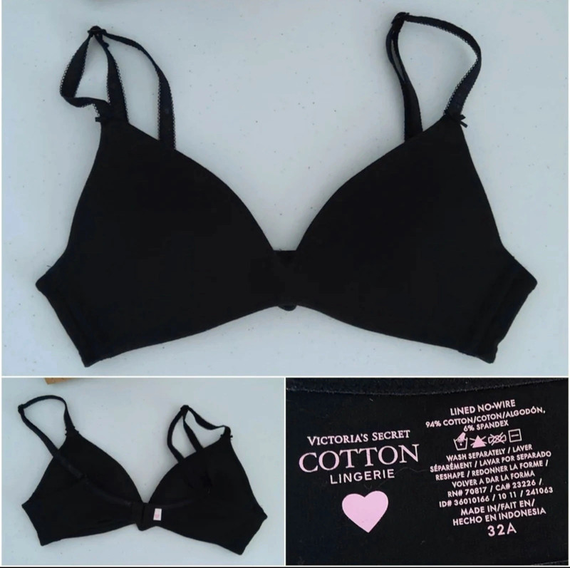 Victoria's Secret cotton lined No-wire bra size 32A 1