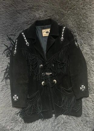 Veste en cuir de vachette (daim) Running Bear vintage 90’ pièce rare style country, marque: The Genuine Leather, état: Très bon état, taille: XL, 180,00 €, 189,70 € Protection acheteurs incluse