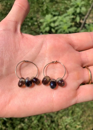 🌚Boucles d’oreilles créoles plaquées or perles verre vintage , estado: Muito bom, €22.00, €23.80 inclui Proteção do Comprador