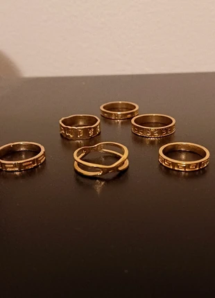 Gold colored ring set vintage, marque: no brand, état: Neuf sans étiquette, taille: 16,5 mm, 4,98 €, 5,93 € Protection acheteurs incluse